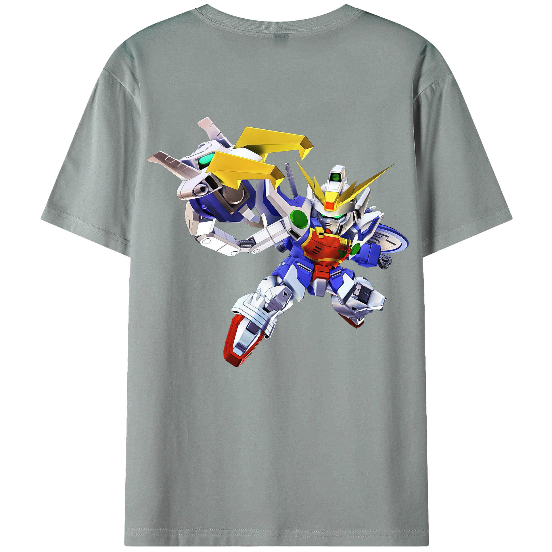 （画像用） 機動戦士ガンダム Mobile Suit Gundam 綿100％ メンズ半袖Tシャツ（バックプリント） 通気性